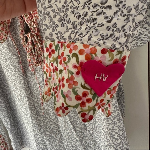 Horror Vacui Floral Blouse Sz M Scalloped Ruffle Collar Spring - Picture 10 of 11